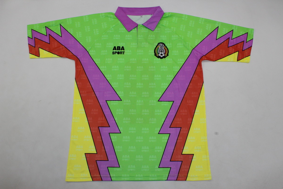 AAA Quality Mexico 1995 GK Green/Purple Soccer Jersey